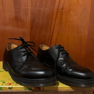 Vegan Black Leather Lace Up Platform Shoes